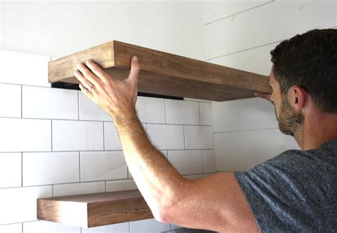 installing floating shelves in kitchen